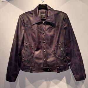 Studded vegan pebble leather Blazer
